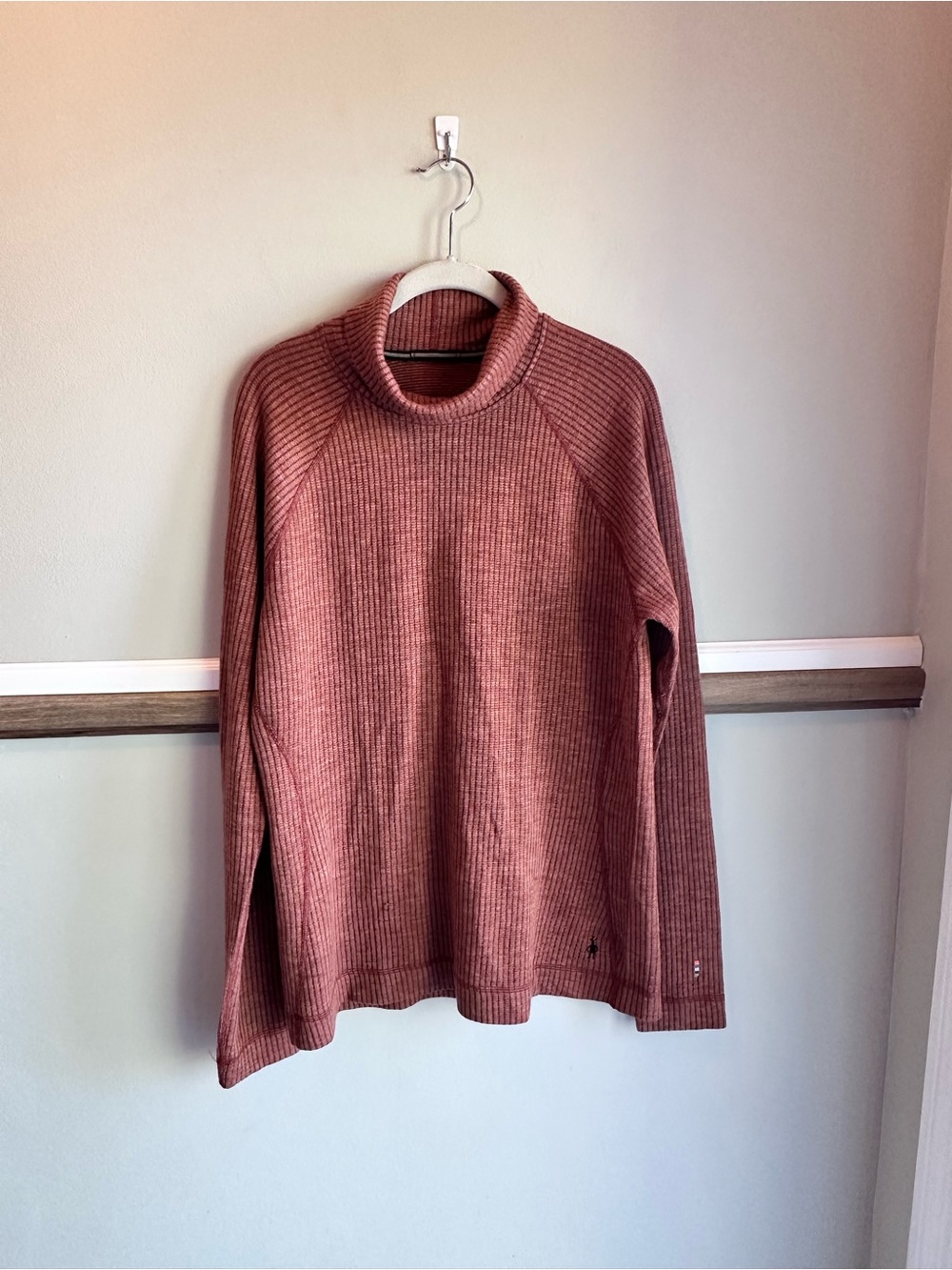 Smartwool Thermal Merino Rib Turtleneck Top Pecan Brown Heather